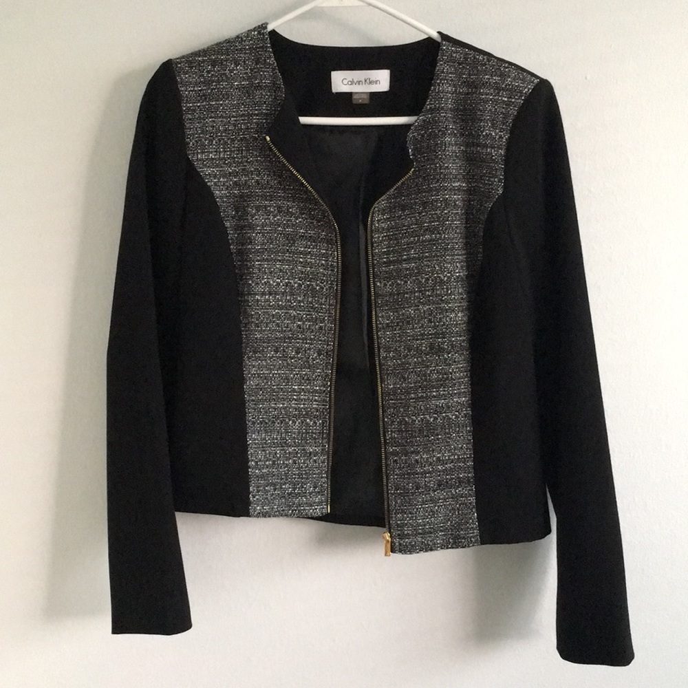 Calvin Klein black tweed blazer